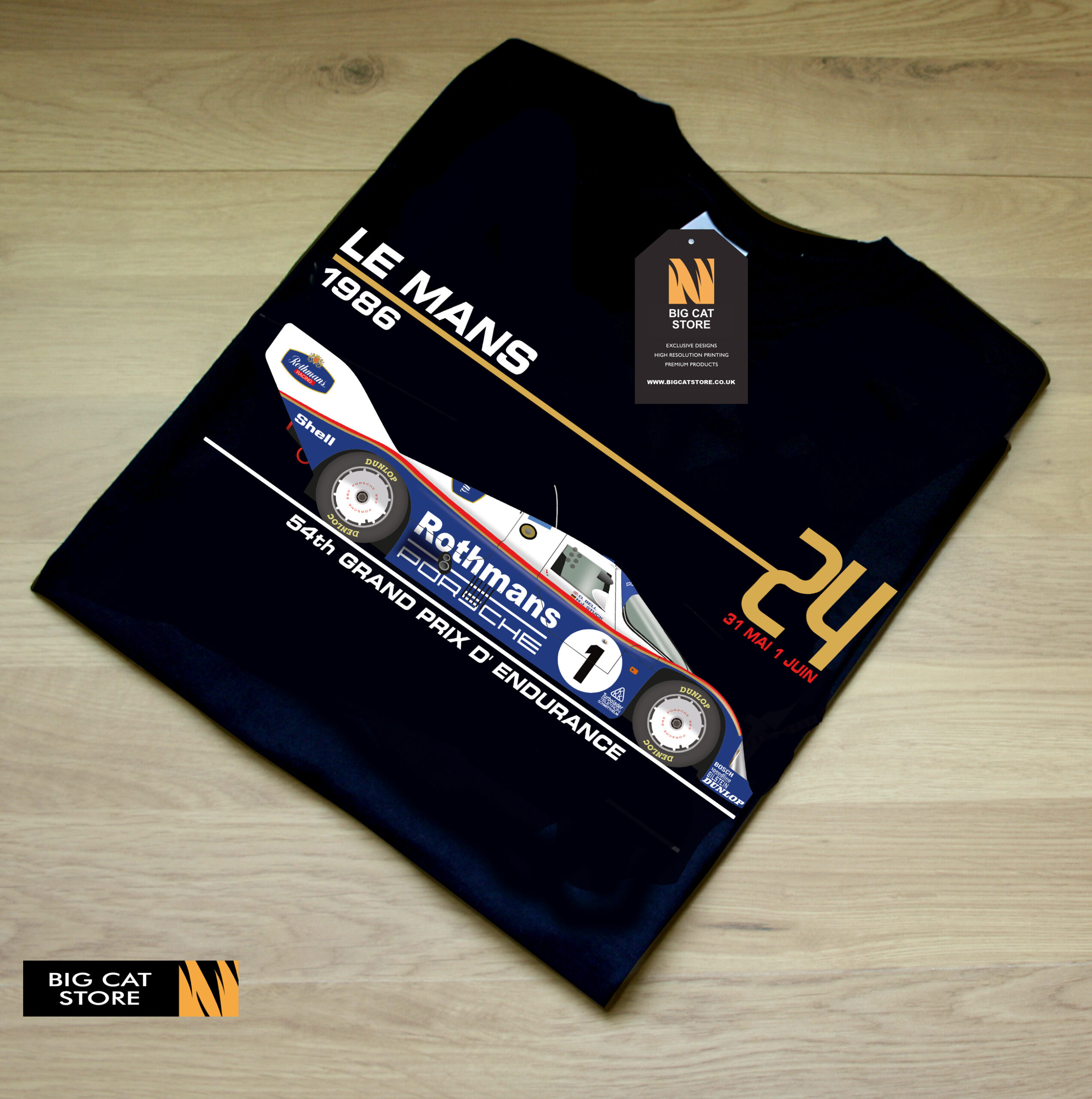 Le Mans Legends RaceArt - 1986 962 1970 T-Shirt - Image 3
