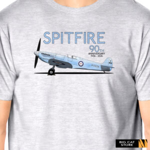 Alternative view of Aeroclassic Supermarine Spitfire 90th Anniversary K5054 T-Shirt