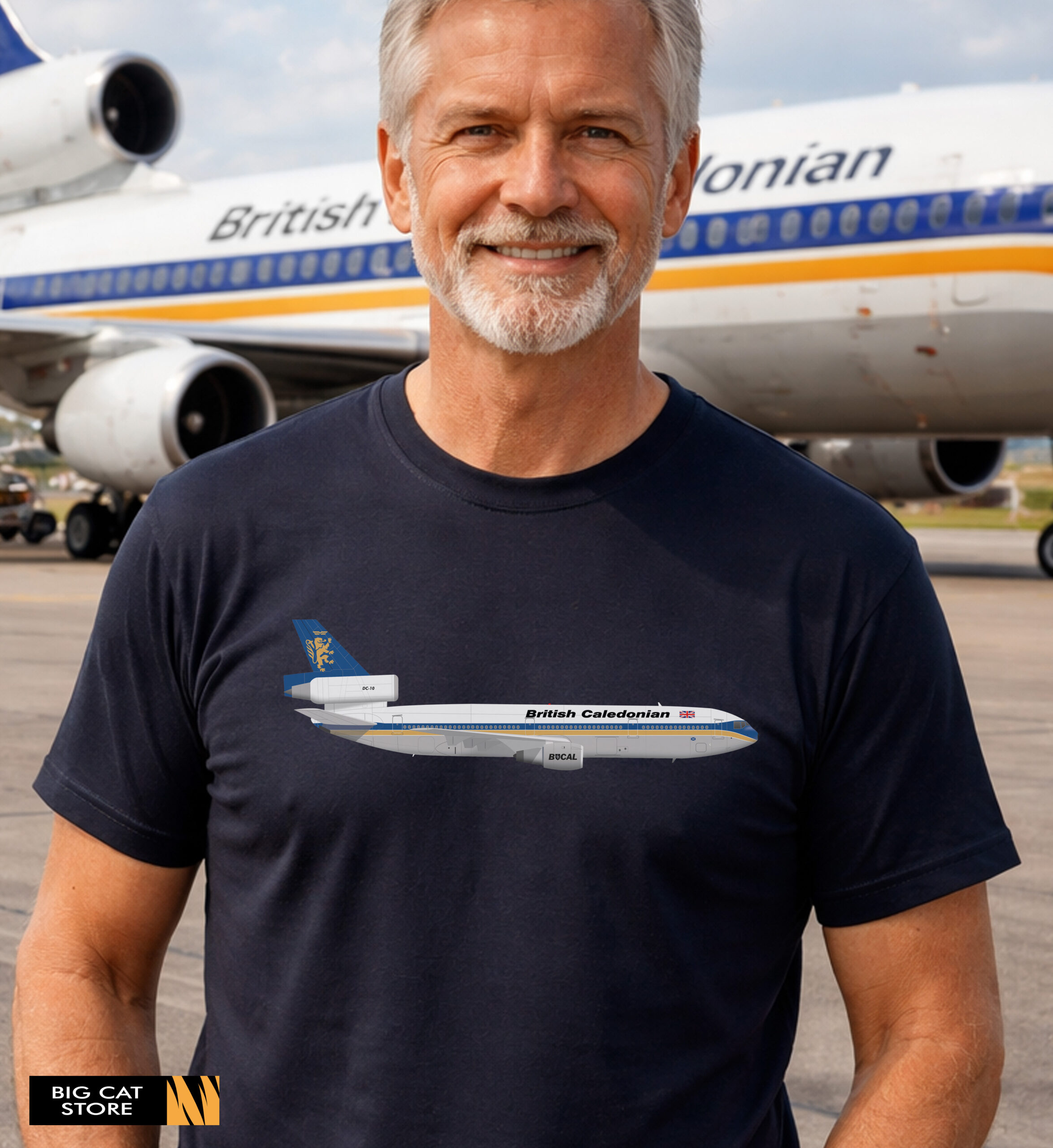 Aeroart - British Caledonian DC-10 Airliner Artwork T-Shirt