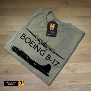 Alternative view of Aeroclassic Silhouette Artwork Boeing B17 Aircraft T-Shirt