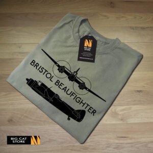 Alternative view of Aeroclassic Silhouette Artwork Bristol Beaufighter Aircraft T-Shirt