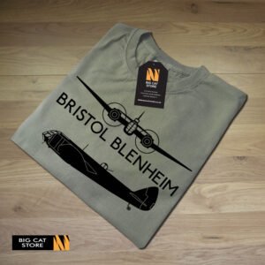 Alternative view of Aeroclassic Silhouette Artwork Bristol Blenheim Aircraft T-Shirt