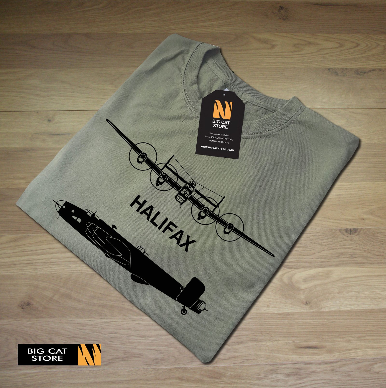 Aeroclassic Silhouette Artwork Halifax Aircraft T-Shirt - Image 2