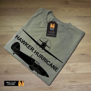 Alternative view of Aeroclassic Silhouette Artwork Hawker Hurricane Aircraft T-Shirt