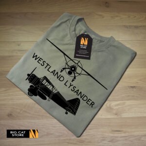 Alternative view of Aeroclassic Silhouette Artwork Westland Lysander Aircraft T-Shirt
