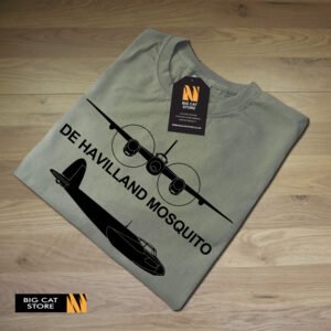 Alternative view of Aeroclassic Silhouette Artwork De Havilland Mosquito Aircraft T-Shirt
