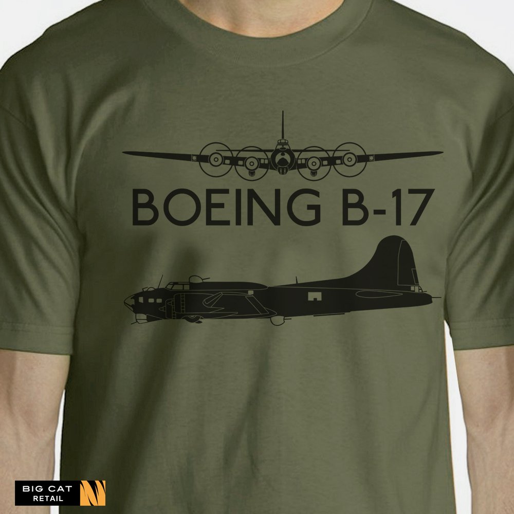 Aeroclassic Silhouette Artwork Boeing B17 Aircraft T-Shirt