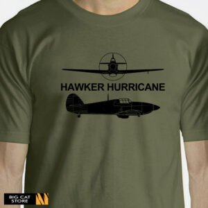 Aeroclassic Silhouette Artwork Hawker Hurricane Aircraft T-Shirt