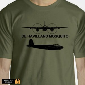 Aeroclassic Silhouette Artwork De Havilland Mosquito Aircraft T-Shirt