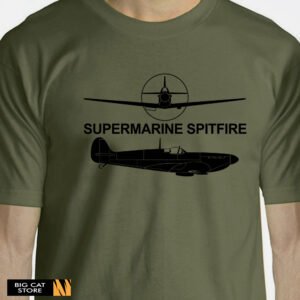 Aeroclassic Silhouette Artwork Supermarine Spitfire Aircraft T-Shirt